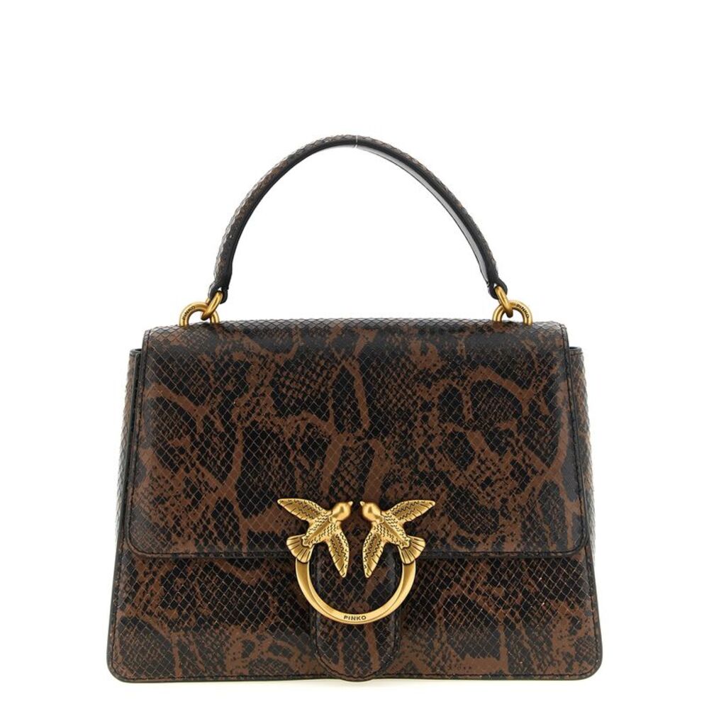 PINKO Brown Calfskin Women's Handbag
